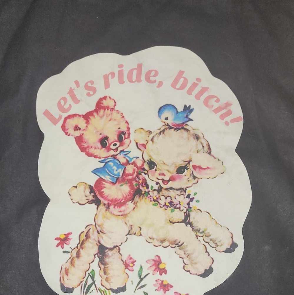 Cute Graphic Tote  with Lamb and Bear